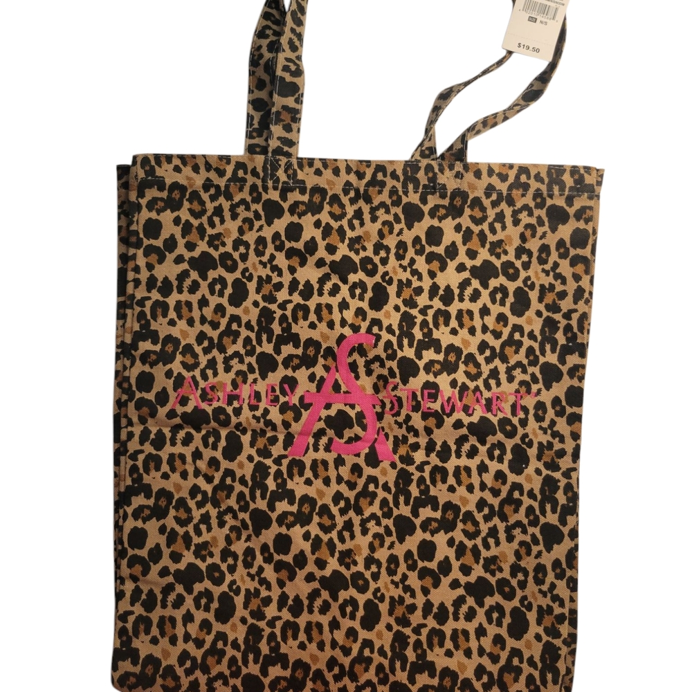 Ashley Stewart Brown and Pink Leopard Print Tote